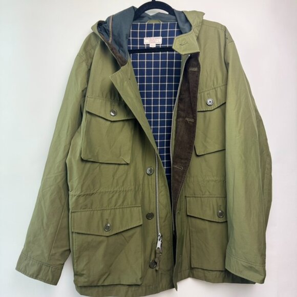 Wallace & Barnes J Crew men's large workwear utility corduroy lined green parka - Picture 3 of 12